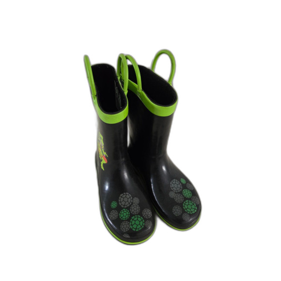 TMNT Teenage Mutant Ninja Turtles Rainboots Kids 11/12 Green Slip-On Unisex - Picture 3 of 7